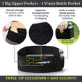 Load image into Gallery viewer, 3 Zipper Pocket Adjustable Fit Running/Travel Belt
