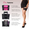 Load image into Gallery viewer, Fine features of the cell phone garter purse
