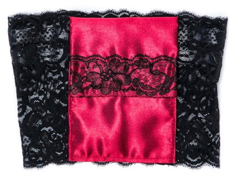 Black and red cell phone garter purse